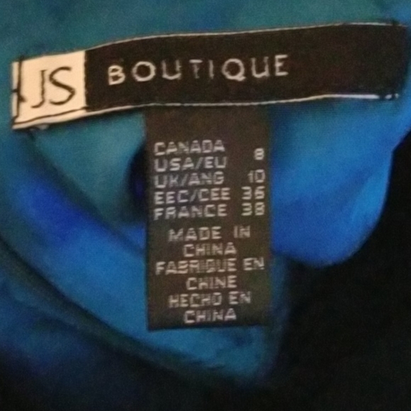 JS Boutique teal halter dress rhinestone detail - Picture 3 of 4